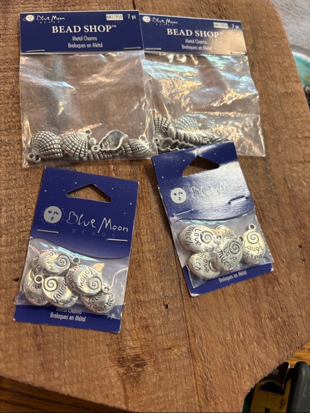 Blue Moon Silver Tone charms sea Life and inspirational charms 4
pkgs total
